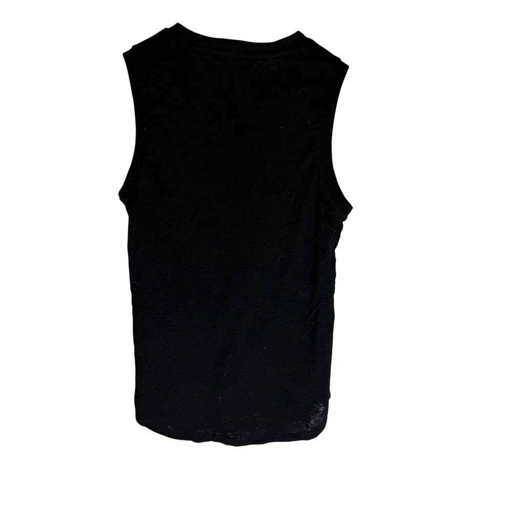 Athleta Womens Black‎ Slub Knit Muscle Tank Top Size S Small Sleeveless Gym Yoga